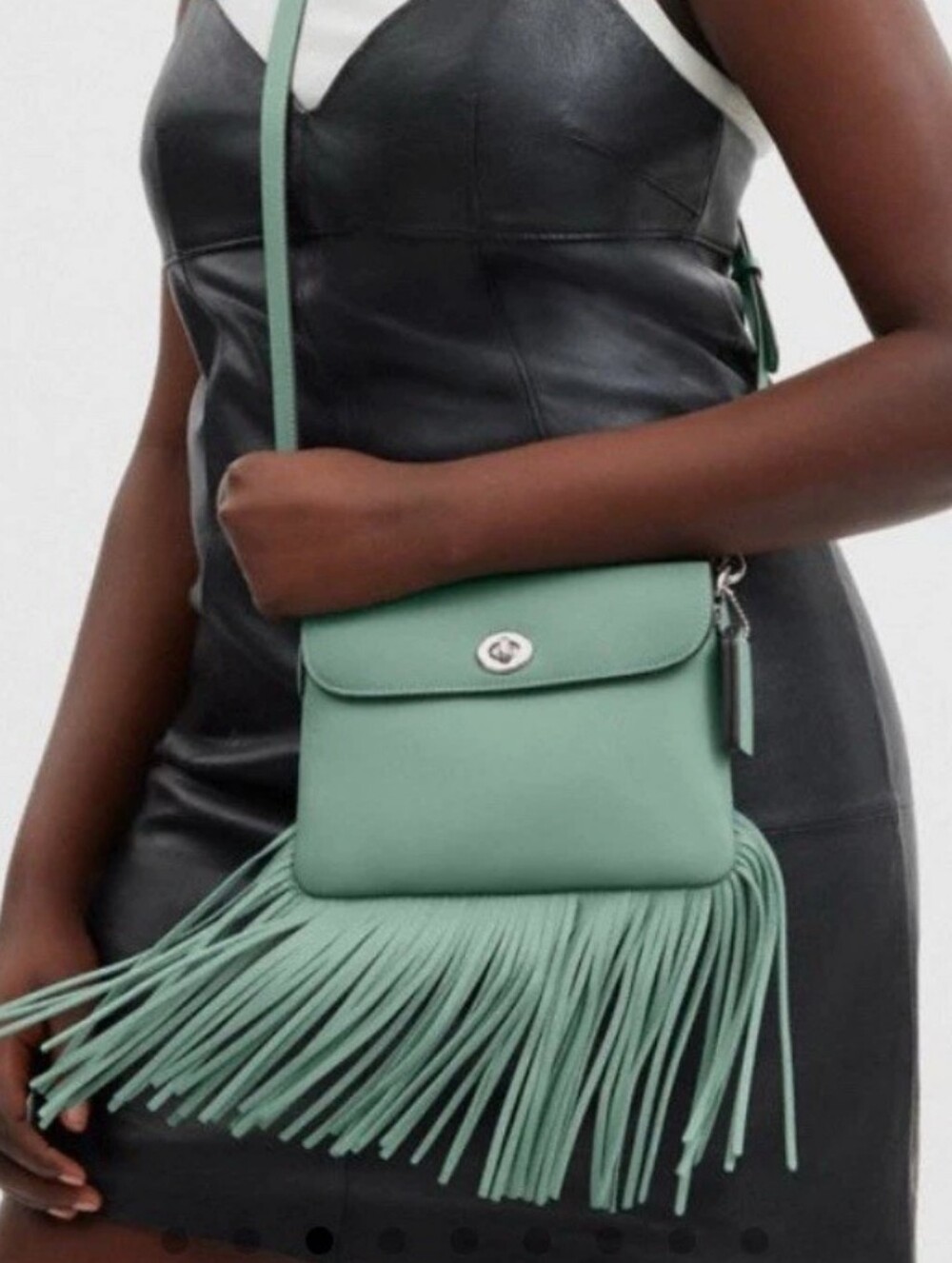Coach NWT Aquamarine Crossbody Bag with Fringe ππ - Picture 4 of 6
